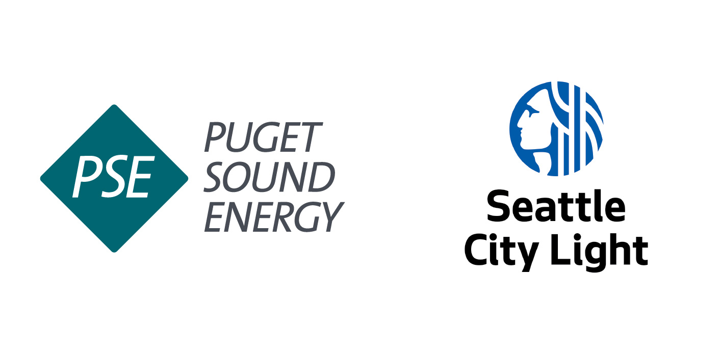 Puget Sound Energy and Seattle City Light logos