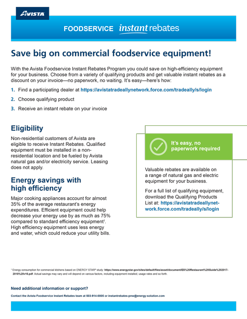 Avista customer flyer