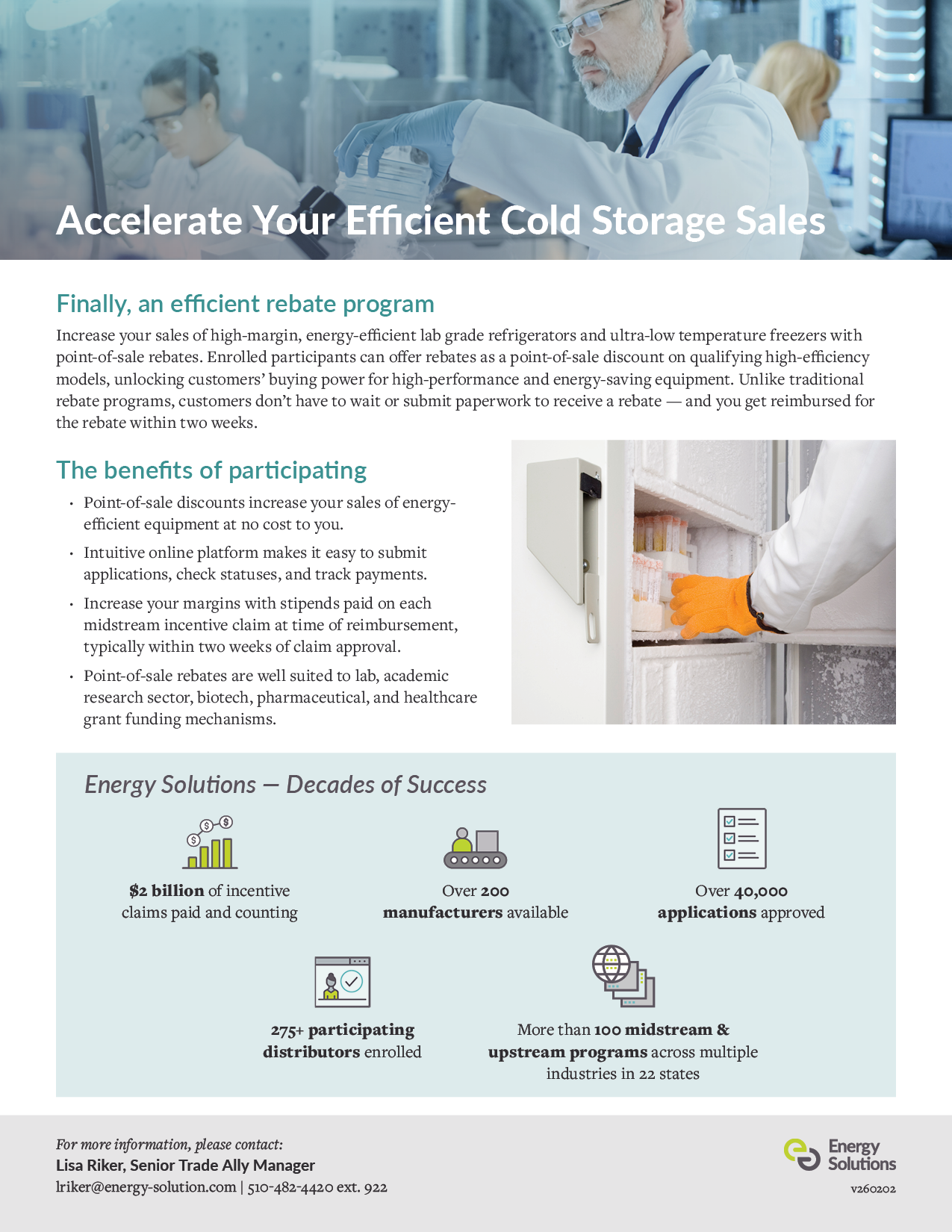 Lab Cold Storage Market Outreach Sell Sheet v260202 National Cold Storage Dealer Flyer